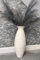White & natural bamboo tall drum shaped vase 60cm floor or table vase (White & natural with flared top)