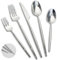 Ovales 30-teiliges Spiegel silber Besteck Set, Besteckset aus Geschmiedetem Edelstahl Mit Europäischem Design, Modernes Besteckset, Cutlery SZet für 6 Personen