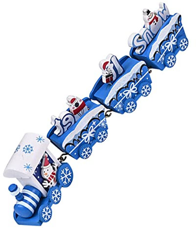 Ciieeo Weihnachtlicher Holz-Zug Mit Schneemann Deko Kinderzimmer Tischdeko Festliche Weihnachtsdekoration Geschenkidee