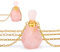 SUPERFINDINGS Collier de Bouteille de Parfum Pendentif de Bouteille de Parfum en Cristal Collier Diffuseur D'Huile Flacon de Pierres Précieuses Pendentifs en Quartz Rose Naturel pour Noël la Sain
