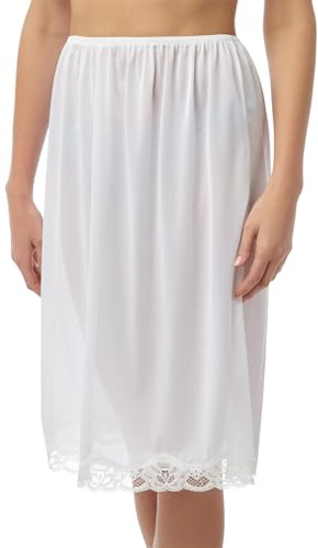 Slumber Hut Ladies Cling-Resist Waist Slip - Anti-Static Underskirt with Lace Trim - Available in 18, 24, 27 Lengths