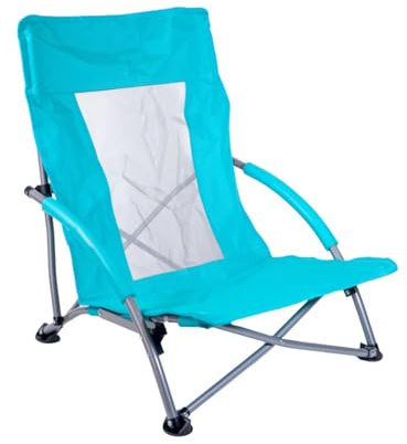 SUN & SURF Kompakter Strandstuhl mit Tragetasche Aquamarin, ultraleicht und stabil, mit atmungsaktivem Netz, sofort einsatzbereit, ohne Montage, ideal für Reisen, Camper oder Camping