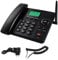 Wireless Band GSM Desk Phone with SIM Card Slot, Hands-free, SMS, Radio Functions, Redial & Pause - Desktop Style Telephone for Home Use, Black
