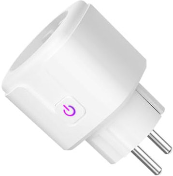 QUMIIRITY Intelligente Steckdose mit Stromverbrauchsanalyse Sprachsteuerung und Fernbedienung Kompatibel mit Stecker Weiß für Home Anwendungen