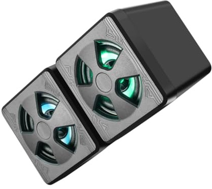 DECORNIJIA 2 PCS Mini USB Gaming Speakers Wired Rgb LED Loudspeakers for Computer Laptop Portable Stereo Surround Sound with Audio Treble and Deep Bass Easy Installation Black