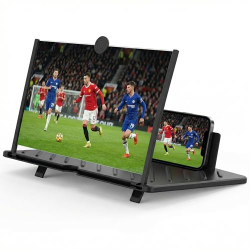 Hulvyzu Handy Bildschirmlupe 20 Zoll, 3D Bildschirm für Handy, Faltbarer HD Handy Lupe für Allen Smartphones, Anti-Blaulicht für das ansehen von filmvideos (Schwarz)