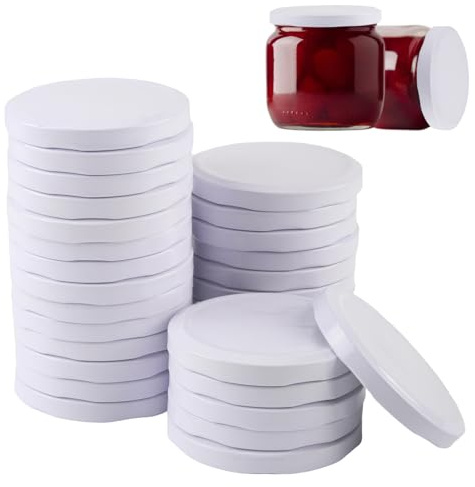 Couvercles à Visser 30 Pièces Couvercle Pot Confiture 85mm, Blanc Couvercles Pots Confiture Couverture de Remplacement Pour Enregistrer Bconfiture, Miel, Fruits de Couvercle Bocaux