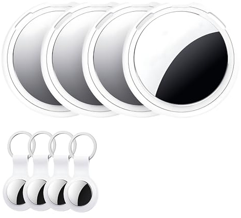 4er Pack Air Tracker Smart Tag Schlüsselfinder [Apple MFi-zertifiziert] Kompatibel mit Apple Wo ist (Nur iOS)Bluetooth wasserdicht Geldbörse Koffer Gepäck Haustier ohne Abo mit Austauschbarer Batterie