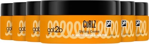got2b Curlz Styling Creme (6x 200 ml), feuchtigkeitsspendende Curl Creme mit Kokosnussöl & Sheabutter, Curl Cream zum Stylen und Pflegen von Locken, definiert und nährt, ohne zu Beschweren