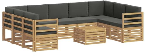 vidaXL Outdoor-Sofagarnitur 8 pcs Weiß und Anthrazit 59 x 59 x 37 cm, Gartenmöbel, modernes Outdoor-Sofa, gemütliche Sitzgruppe für Terrasse und Lounge, langlebig und bequem