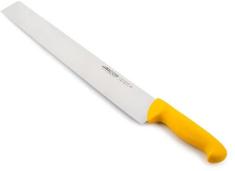 Arcos Couteau Salami et Fromage - Lame Acier Inoxydable NITRUM 36 cm - Coupe Précise et Durable - Manche Polypropylène Jaune - Série 2900
