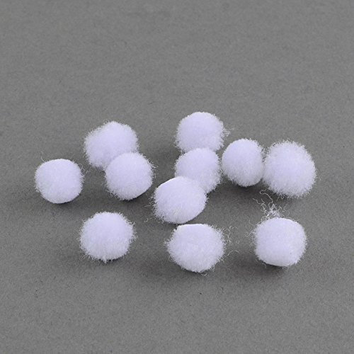Pompons Pompon 10mm 50stk / 12mm 40stk / 15mm 35 stk / 20mm 25stk Bommel Nähen Tilda Basteln Borte Rot Rund für Schmuck Baumwolle (Weiss 25mm 20Stk)