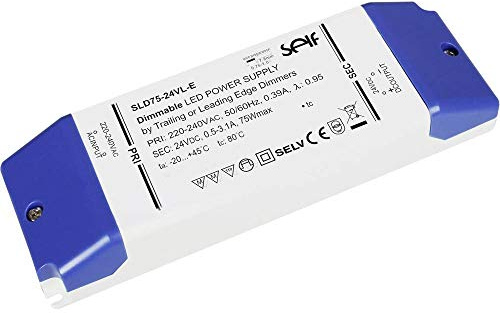 Self Electronics SLD75-24VL-E LED-Trafo Konstantspannung 75 W 0.5-3.1 A 24 V/DC dimmbar, Möbelzulassung, Überlastschu