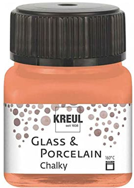 KREUL 16633 - Glass & Porcelain Chalky Terracotta Earth, 20 ml Glas, sanft - matte Glas- und Porzellanmalfarbe auf Wasserbasis, schnelltrocknend, deckend