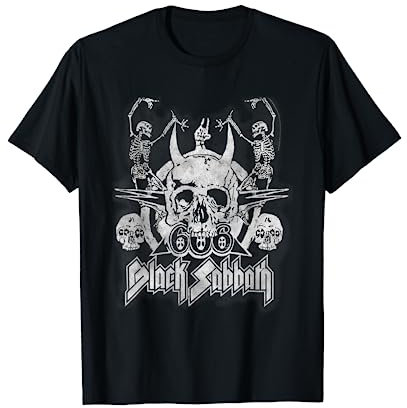 Black Sabbath Official Vintage Dancing Skeletons T-shirt T-Shirt