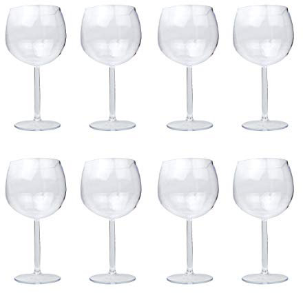 Gin Glasses Plastic Drinking G&T Tonic Cocktail Balloon Bar 600ml Wine Drinks (8)