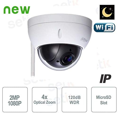 Dahua - Cámara wifi exterior ip dahua 2MP motorizada Starlight IK10 WDR - SD22204UE-GN-W