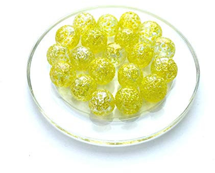 mesbilles - 25 Kugeln gelb – Glaskugel 16 mm