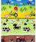 100x160cm Bauernhof Traktor Tiere 100% Baumwolle Baumwollstoff Kinder Meterware Handwerken Nähen Stoff (Bauernhof Groß, 100x160cm)