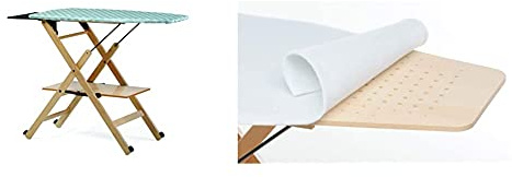 Foppapedretti Assai Tabla de Planchar, Natural + ilMollettone Forro Tabla de Planchar, Acero Inoxidable, Blanco