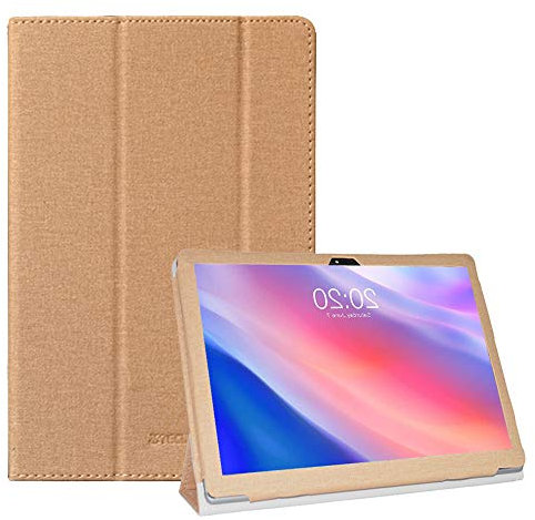 RLTech Cover Custodia per Teclast P20HD/Teclast M40 PRO, Ultra Sottile Smart Case con Funzione di Supporto Custodia Rigida per Teclast P20HD/Teclast M40 PRO, Oro