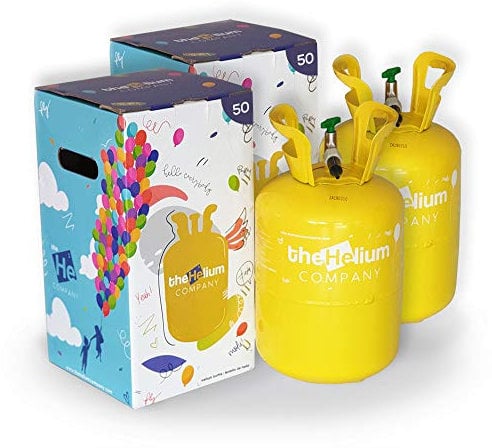 Pack 2 Bombonas de Helio para Globos (hasta 100 globos de latex no incluidos)
