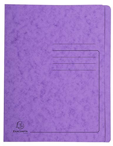 Exacompta - 39998E – Karton mit 25 Iderama-Dokumentenmappen aus Hochglanzkarton 355 g/m² – FSC®-zertifizierte Mappe – Maße 24 x 32 cm für DIN A4 Dokumente – Farbe Violett
