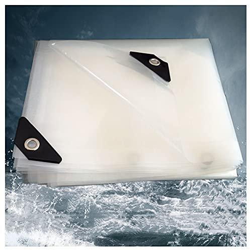 HYHMJ-Bâche 0,12Mm Épais Balcon Couverture Étanche Bâche Résistance Au Déchirement PVC Transparent Bâche, Pour Mobilier De Jardin, Piscine, Auto, Camping, Chenils Bâche De Protection,Clear,4x8m