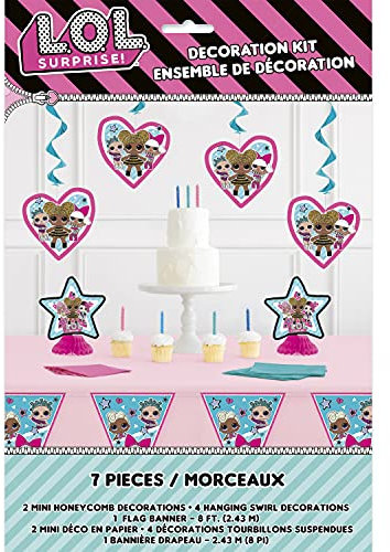 Unique 23787 LOL Surprise Party Decoration Kit, Set of 7, Multicolour