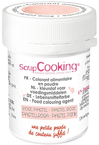 SCRAP COOKING - Colorant Artificiel en Poudre Rose Pastel 5 g - Ingrédient Pâtisserie Professionnel pour Gâteaux, Crèmes, Entremets, Macarons, Biscuits - Fabriqué en France - 4053