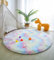 linyingdian Teppich langfloriger weicher Samt-Batikboden runder Teppich für Wohnzimmer, Kinderzimmer, Schlafzimmer und Küche (Regenbogenfarben, 120x120cm)