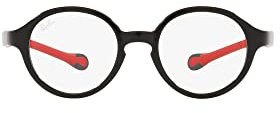 Ray-Ban Brillenrahmen für Kinder mit Sehstärke, Schwarz auf Gummi, rot/Demo-Objektiv, 46 mm