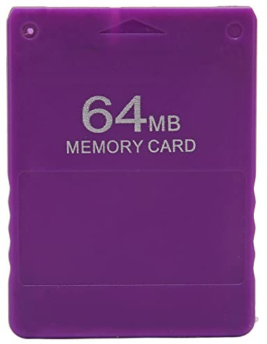 64MB High Speed Game Memory Card, FMCB1.966 Gaming External Data Card Compatible with all 2 and Slim Line Version,Plug and Play,PS2 Console Games Accessories(Purple)