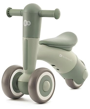 Kinderkraft MINIBI Bici senza pedali 1 anno, Bicicletta leggere per bambini, Sedile regolabile, Facile da pulire, Verde