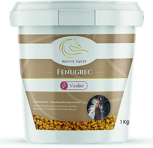 Prince Equin - Fenugrec – Nahrungsergänzungsmittel für Pferd – Eimer 1 kg – Erholung des Pferdes – Muskelaufbau – Energie – französische Marke (Wasser 1 kg)