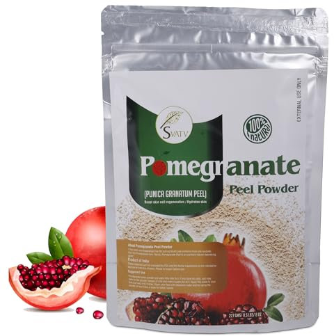 SVATV Natürliches Granatapfelschalenpulver für die Haut, Vitamin C, Peeling-Formel, vollständiger Sonnenschutz, antioxidative Kraft fördert die Regeneration der Hautzellen – 227 g