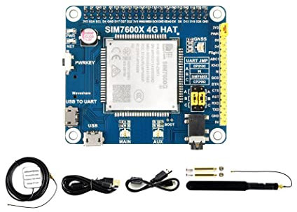 Waveshare SIM7600G-H 4G HAT, Supports LTE Cat-4 4G/3G/2G, GNSS Positioning, Global Band, Compatible with Raspberry Pi 4B/3B+/3A+/3B/2B/1B+/1A+/Zero 2 W/Zero W/Zero/Jetson