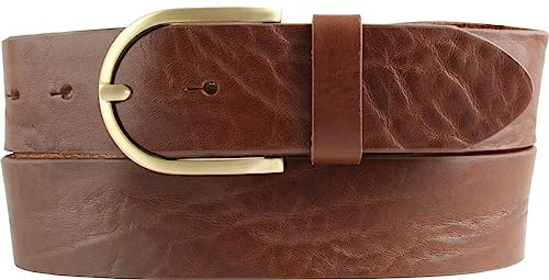 BELTINGER Damen-Gürtel aus Vollrindleder Used-Look 4 cm | Jeans-Gürtel für Damen mit goldener Gürtelschließe 40mm | Ledergürtel Vintage-Look 4cm