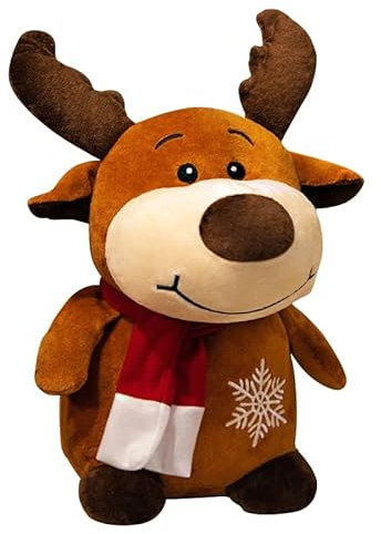 Weihnachten Plüschtier,23CM Weihnachten Dekoration Stofftiere Weihnachtsmann Elch Schneemann Kuscheltier Plüsch Puppe Geschenke Kawaii Kissen Haus Dekoration Plüsch Spielzeug für Kinder Mädchen Jungen