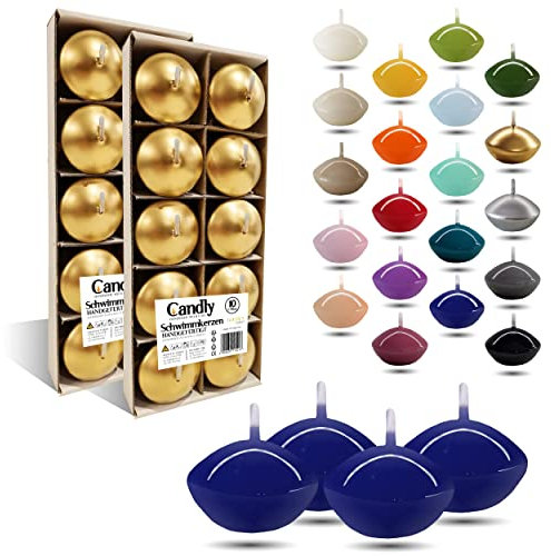 Candele Galleggiganti Premium Ø 45mm | Compleanno & Onomastico, Ricevimento di Nozze, San Valentino, Pasqua, Natale, Elegante decorazione della casa, Candele (Blu)