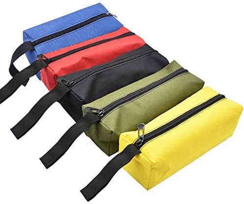 ZffXH Kleine Werkzeugtasche, 5 Stück, Mini-Werkzeugtasche mit Reißverschluss, Segeltuch, wasserdicht, Werkzeugaufbewahrung, Organizer für Schraubendreher, Bolzen, Nagelschrauben