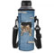 NETILGEN Neoprene Thermal Bottle Cover with Adjustable Shoulder Strap - 34oz/1000ml, Denim Cat
