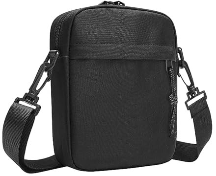Thgtao Umhängetasche Herren, Handy Umhängetasche Klein Herren, Wasserdichte Reißverschluss Herren Handy Schultertasche, für Tägliches, Leben, Reise (Schwarz)