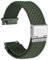 WOCCI 22mm Gewebtes Nylon Uhrenarmband für Damen und Herren, Schnellverschluss, Verstellbare Silberne Schnalle (Khakigrün)