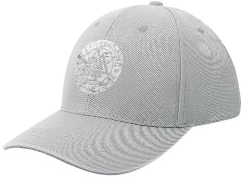 NIBABA Damen Skandinavisch Valknut Odin Viking Rune Baseball Cap Herren Sport Caps Sommermütze Verstellbar Baseball, Einheitsgröße, grau, 6 3/4/7 1/2
