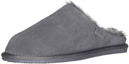 Harrys-Collection Damen Hausschuh Pantoffel aus Lammfell in 3 Farben, Farben:dunkelgrau, Schuhgröße:40