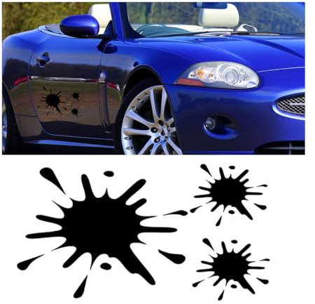 JNNJ 3pcs Pegatina De Autos, Salpicaduras Pegatinas De Tinta Pegatina De Para Coches, Vehículos Motocicleta De Tinta Para La Ventana Del Parachoques Del Automóvil Pegatina Del Coche(Negro)