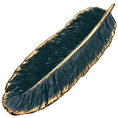 KICHOUSE 1pezzi Vassoio Ceramica Forma Di Foglia Di Banana Stile Europeo Per Snack e Piatti Da Ristorante