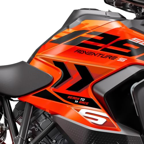 AZgraphishop Seitliche Tankpads aus Kunstharz, 3D, kompatibel mit KTM 1290 Super Adventure S 2023 L-167 (Orange)