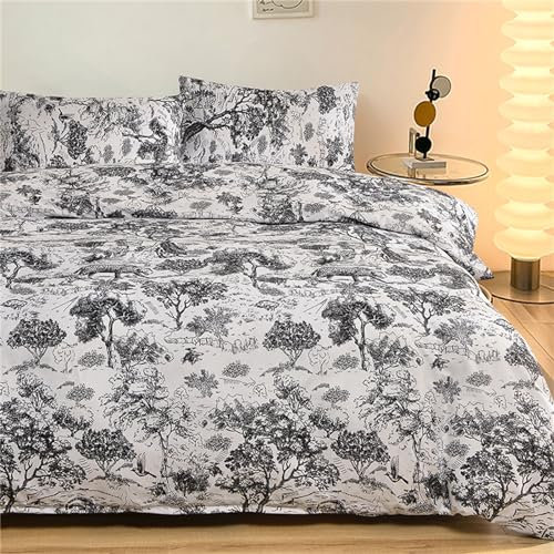 Odot Bettbezug 150x200cm 180x220cm 200x230cm, Mikrofaser Bettbezüge mit Reißverschluss Superweich Bettwäsche für Einzelbett Doppelbett Erwachsene Teenager Kinder (200x230cm,Wald Malerei A)